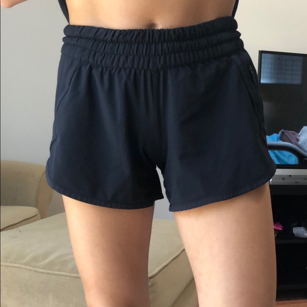 black lululemon tracker shorts